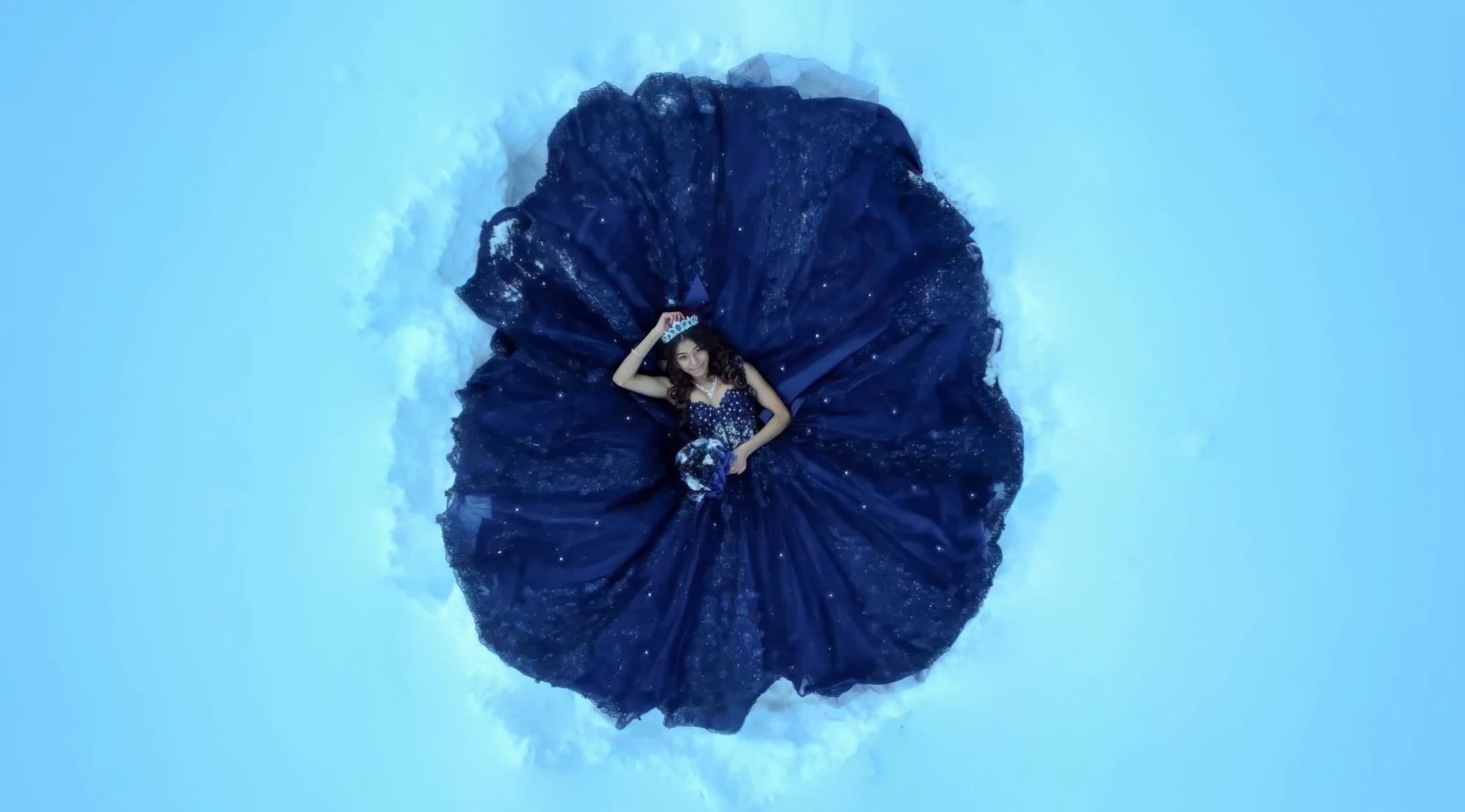 Drone photography of a quinceañera